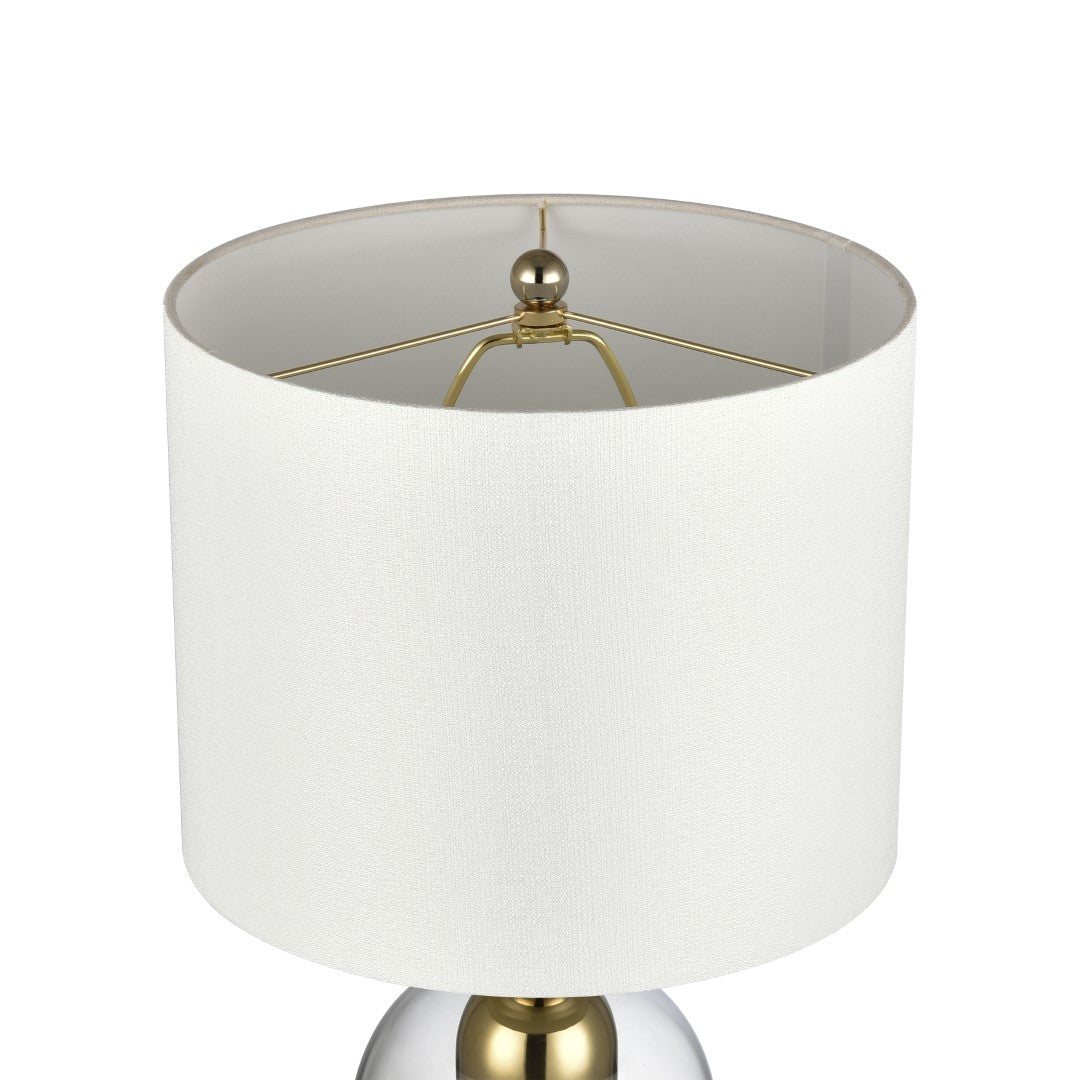 Elk Park Plaza Modern Glam Indoor Table Lamp with Gold - Finished Metal Cylinder and Clear Glass Dome, Standing 21 Inches Tall