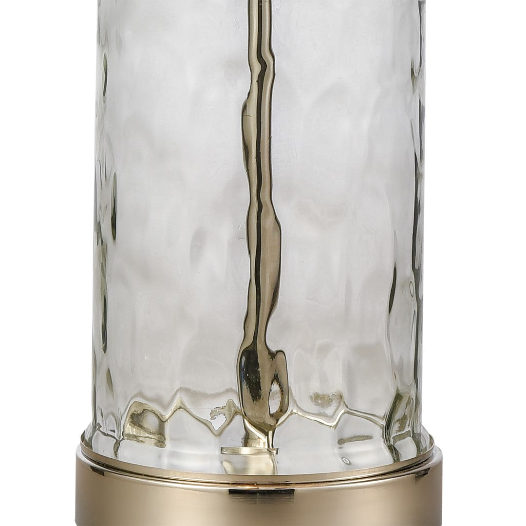 Elk Studio Table Lamp - Transparent Water Glass with Light Gray Linen Shade, Ideal for All Rooms