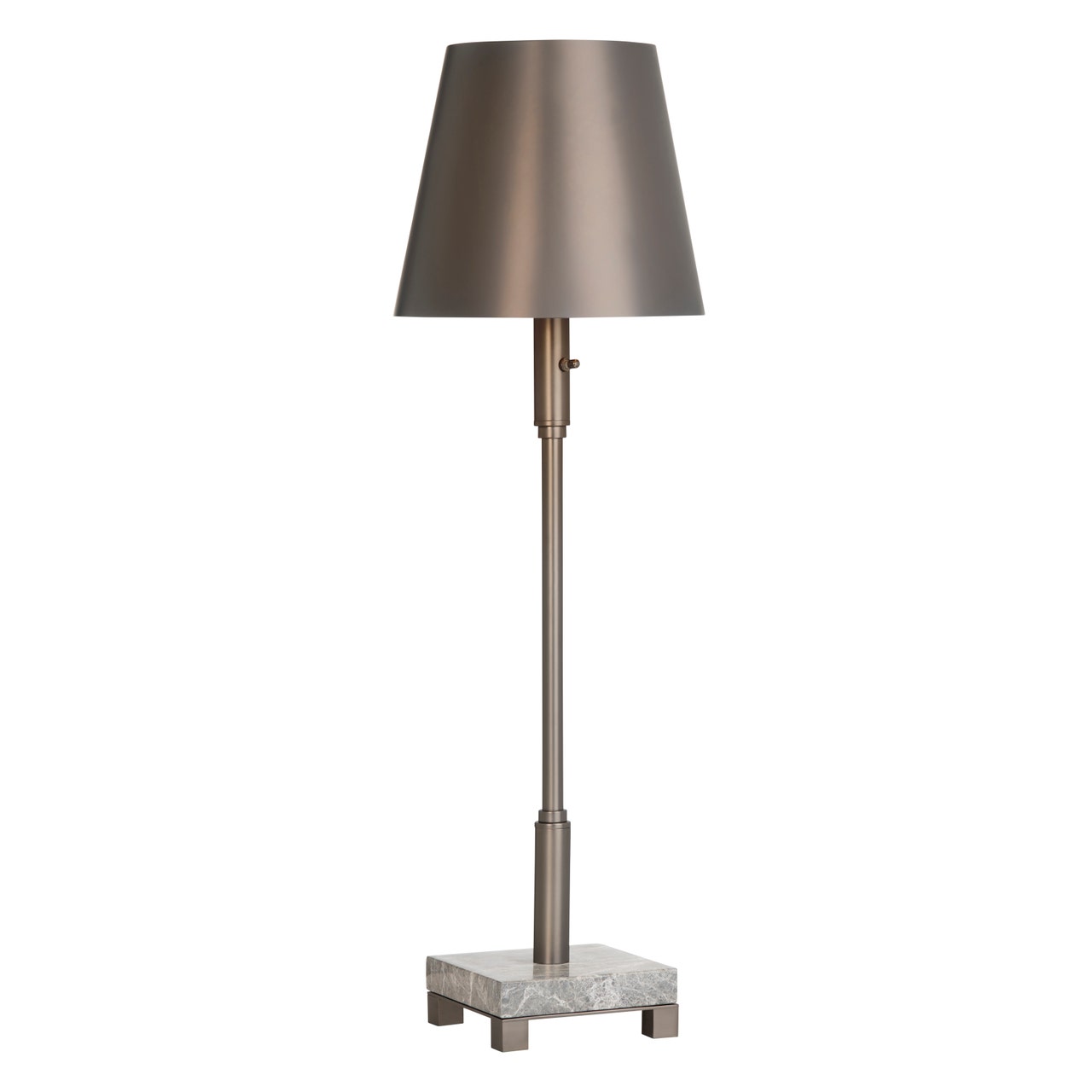 Melanie Buffet Lamp Set of Two - Exquisite Metal Crafted Lamp with a Sleek Polished Gunmetal Finish and Tapered Drum - shaped Shade